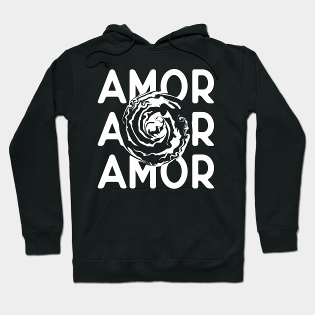 Amor typography white Hoodie by theMstudio